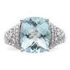 Sterling Silver Checker-cut Gemstone & Diamond Rings