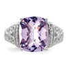 Sterling Silver Checker-cut Gemstone & Diamond Rings