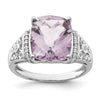 Sterling Silver Checker-cut Gemstone & Diamond Rings