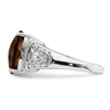 Sterling Silver Checker-cut Gemstone & Diamond Rings