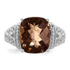 Sterling Silver Checker-cut Gemstone & Diamond Rings