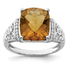 Sterling Silver Checker-cut Gemstone & Diamond Rings