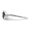 White Night Sterling Silver Rhodium-plated Black and White Diamond Double Heart Ring