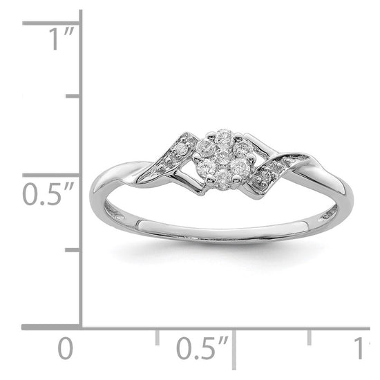 Sterling Silver Rhodium Plated Diamond Ring