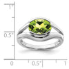 Sterling Silver Rhodium Peridot Ring
