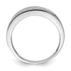 Sterling Silver Rhodium Plated Diam. Men's Band