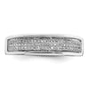 Sterling Silver Rhodium Plated Diam. Men's Band