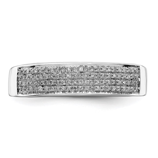 Sterling Silver Rhodium Plated Diam. Men's Band