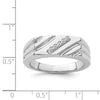 Sterling Silver Rhodium Plated Diamond Men's Ring
