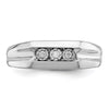 Sterling Silver Rhodium Plated Diamond Men's Ring