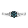 White Night Sterling Silver Rhodium-plated Blue and White Diamond Oval Ring