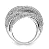 Sterling Shimmer Sterling Silver Rhodium-plated 536 Stone Pav‚ CZ Ring