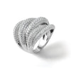 Sterling Shimmer Sterling Silver Rhodium-plated 536 Stone Pav‚ CZ Ring