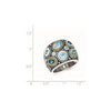 Sterling Silver RH-plated w/14k Gold and Blue Topaz Fancy Ring