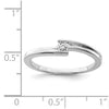 Sterling Silver Rhodium Plated Polished Diamond Ring