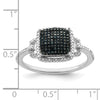 White Night Sterling Silver Rhodium-plated Blue Diamond Ring