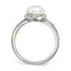 Sterling Silver w/14k Antiqued 8mm Button FWC Pearl Set of 3 Rings