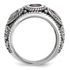 Sterling Silver Rhod w/14k Pink Qrtz Rhodolite GA & Pink Tourmaline Ring