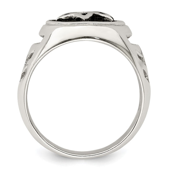 Sterling Silver Antiqued Star of David Ring