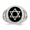 Sterling Silver Antiqued Star of David Ring