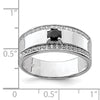 Sterling Silver Rhodium-plated Men's Onyx and White Topaz Ring