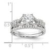 Sterling Silver Rhodium-plated Polished CZ Engagement and Band Set