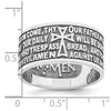 AMEN Sterling Silver Rhodium-plated Size 13 Lord's Prayer Ring