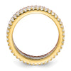 Sterling Silver Rhodium-plated Gold and Rose-tone CZ 3 Eternity Band Set