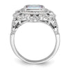 Sterling Silver Rhodium-plated Clear and Iridescent CZ Ring