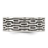 Sterling Silver Polished Oxidized Patterned Men's Band Ring