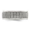 Sterling Silver Polished Oxidized Patterned Men's Ring