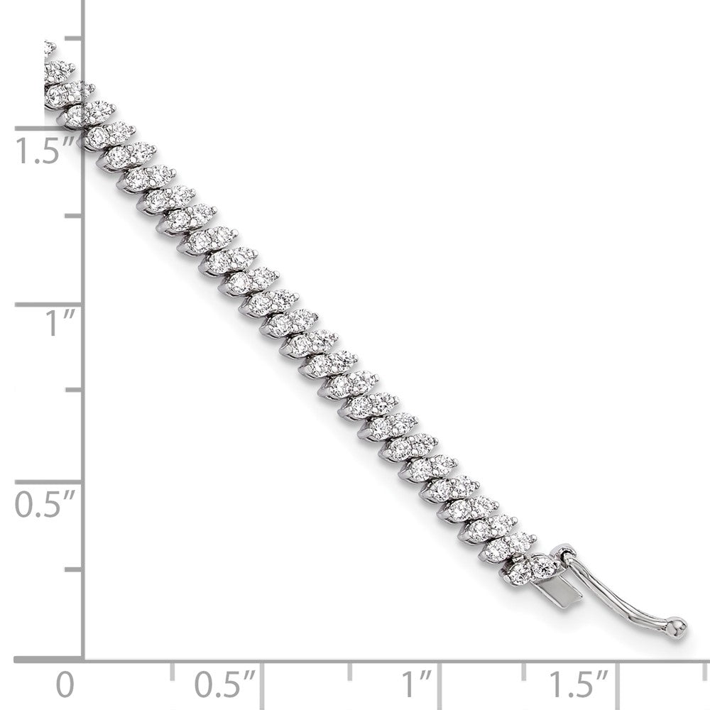 Sterling Shimmer Sterling Silver Rhodium-plated CZ 174 Stone 7 inch Bracelet