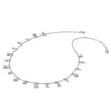 Sterling Shimmer Sterling Silver Rhodium-plated CZ 19 Stone 19 Teardrop Stations 14 inch with 2 inch extender Necklace