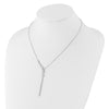 Sterling Shimmer Sterling Silver Rhodium-plated CZ 188 Stone 16 inch with 2 inch extender Rectangle Drop Necklace