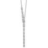 Sterling Shimmer Sterling Silver Rhodium-plated CZ 188 Stone 16 inch with 2 inch extender Rectangle Drop Necklace