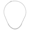 Sterling Shimmer Sterling Silver Rhodium-plated CZ 33 Stone 16 inch with 2 inch extender Paperclip Link Necklace