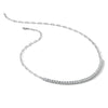 Sterling Shimmer Sterling Silver Rhodium-plated CZ 33 Stone 16 inch with 2 inch extender Paperclip Link Necklace