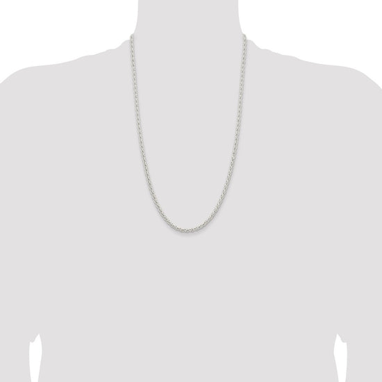 Sterling Silver 3.7mm Round Spiga Chain