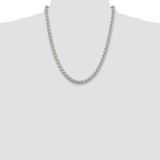 Sterling Silver 6mm Round Spiga Chain
