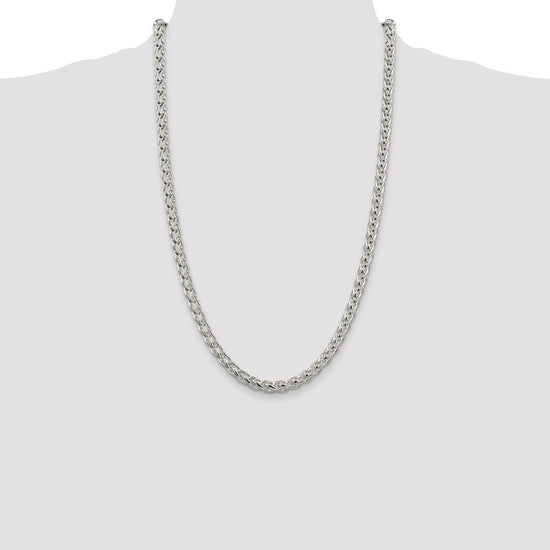 Sterling Silver 6mm Round Spiga Chain