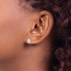 Sterling Silver Rhod-plate Oval Created Opal Pendant/Earrings Set