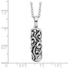 Sentimental Expressions Sterling Silver Rhodium-plated Antiqued Cylinder Remembrance Ash Holder 18 Inch Necklace