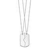 Sentimental Expressions Sterling Silver Rhodium-plated Antiqued Military Dog Tag For Two 18in Necklaces