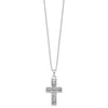 Sentimental Expressions Sterling Silver  Rhodium-plated Antiqued Cross Ash Holder 18 Inch Necklace