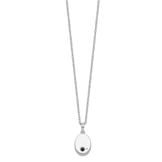 Sentimental Expressions Sterling Silver Rhodium-plated CZ Antiqued Flower Ash Holder 18 Inch Necklace
