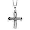 Sentimental Expressions Sterling Silver Rhodium-plated Antiqued Cross Ash Holder 18 Inch Necklace