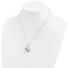 Sentimental Expressions Sterling Silver Rhodium-plated Enameled Paw Print Ash Holder 18 Inch Necklace