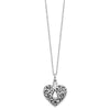 Sentimental Expressions Sterling Silver Rhodium-plated Antiqued Grieving Heart Ash Holder 18 Inch Necklace