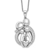 Sentimental Expressions Sterling Silver Rhodium-plated CZ Family of 4 Gathering 18in. Necklace