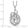 Sentimental Expressions Sterling Silver Rhodium-plated CZ Family of 5 Gathering 18in. Necklace